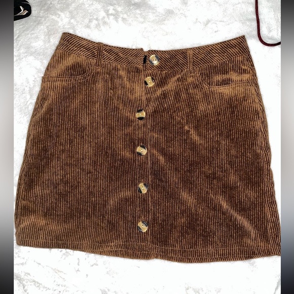 Brown corduroy miniskirt - Picture 1 of 3